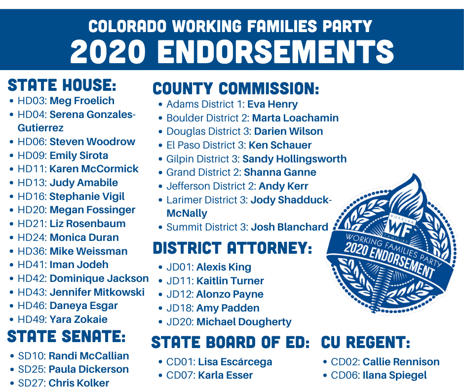 Announcing Cowfp S 2020 General Election Endorsements Working Families Party